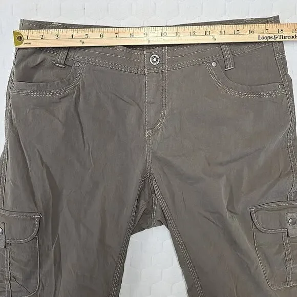 KUHL Splash Roll-Up Cargo Pants Women’s 16 REG Gray Brown Hiking Travel Capri - Picture 14 of 16